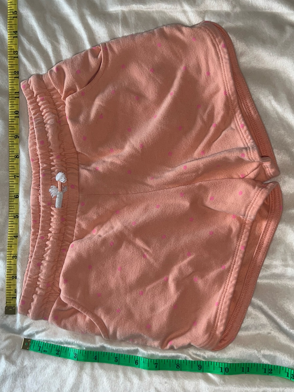 Cat & Jack Peach Pink Drawstring Athletic Shorts with Polka Dots